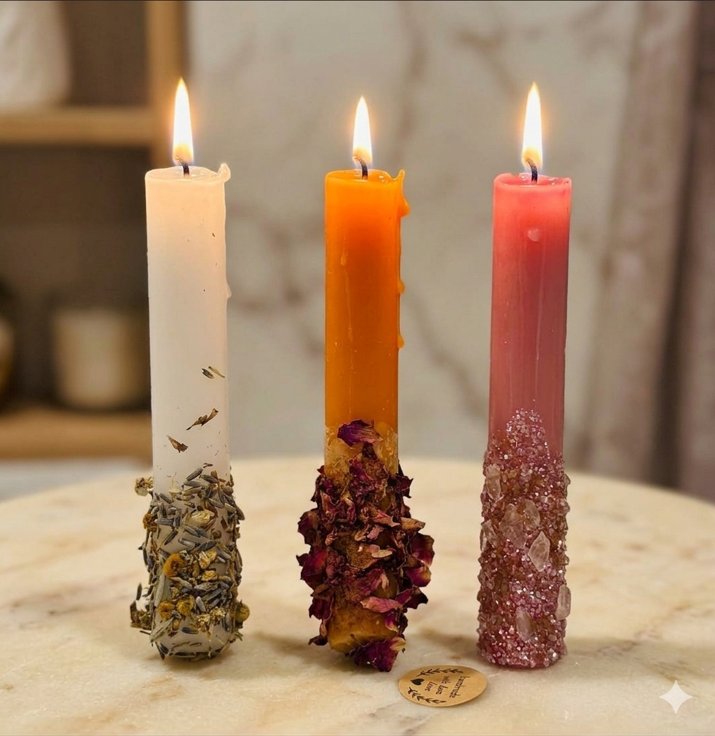 Set de Velas Paz, Amor y Atracción | Ritual Energético con Lavanda, Miel y Canela 1 Set de Velas Paz, Amor y Atracción | Ritual Energético con Lavanda, Miel y Canela