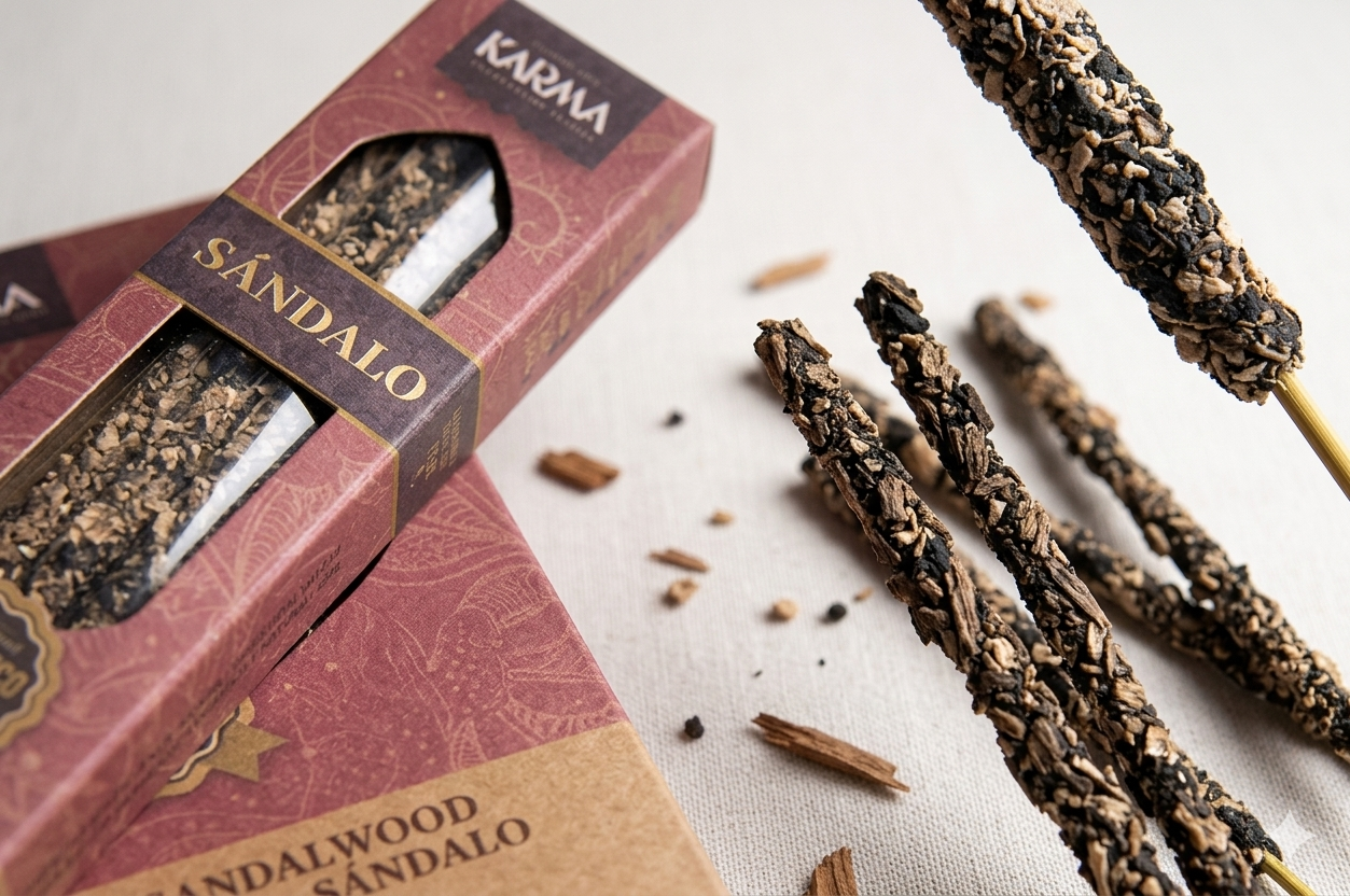 Incienso Orgánico de Sándalo (25g - 10 Sticks) 1 Incienso Orgánico de Sándalo (25g - 10 Sticks)