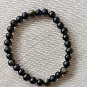 Pulsera Triple Protección Natural | Turmalina, Ónix y Obsidiana Negra